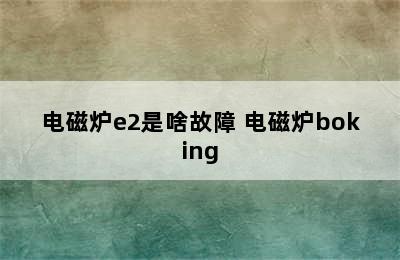 电磁炉e2是啥故障 电磁炉boking